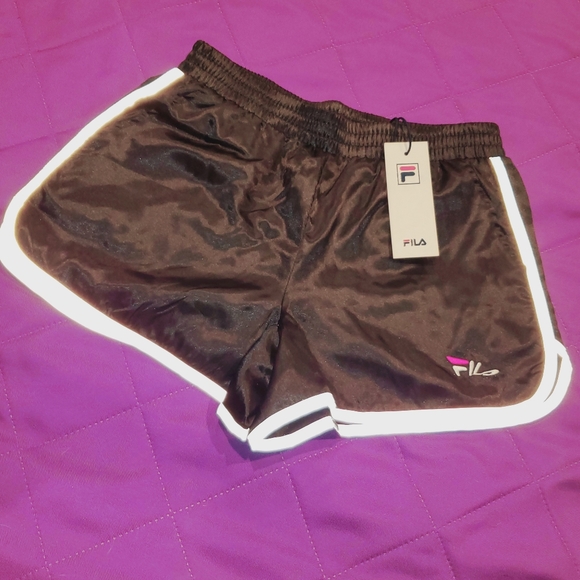 N.W.T. Fila shorts shiny black satin - Picture 16 of 16
